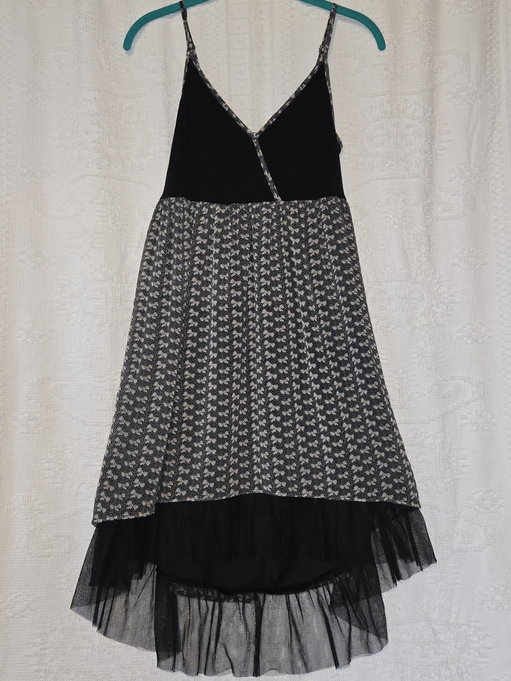 Ya Los Angeles Black and Gray High-Low Spaghetti Strap Dress
